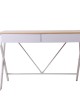 Metal Desk with Drawer – White with Oak Top