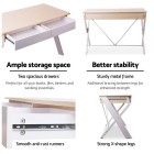Metal Desk with Drawer – White with Oak Top Metal Desk with Drawer – White with Oak Top