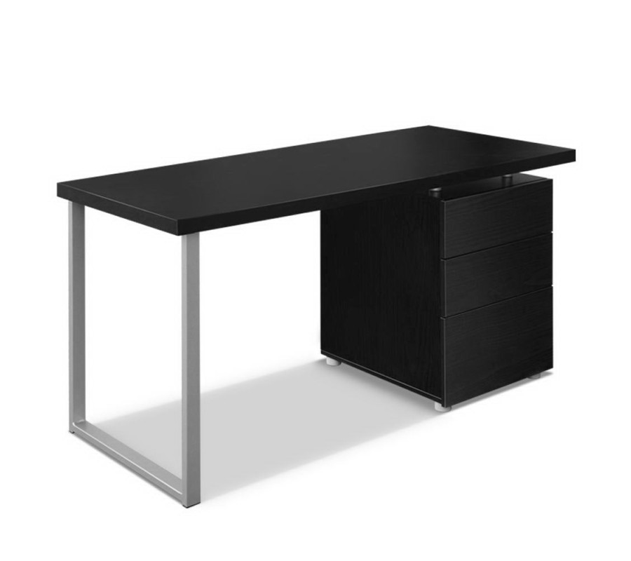 Metal Desk with 3 Drawers – Black Metal Desk with 3 Drawers – Black
