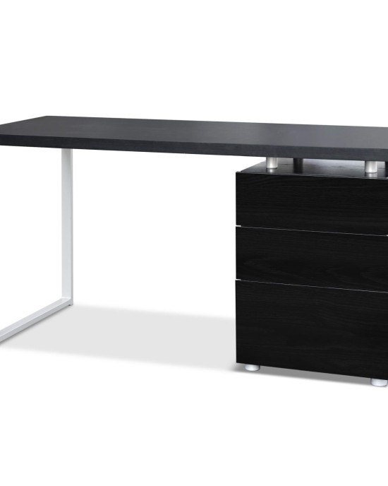 Metal Desk with 3 Drawers – Black