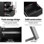 Metal Desk with 3 Drawers – Black Metal Desk with 3 Drawers – Black