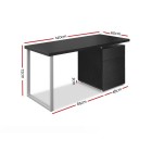 Metal Desk with 3 Drawers – Black Metal Desk with 3 Drawers – Black