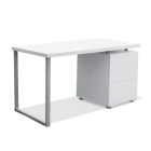 Metal Desk with 3 Drawers – White Metal Desk with 3 Drawers – White