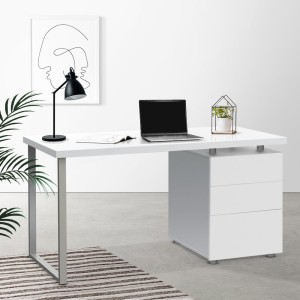 Metal Desk with 3 Drawers – White