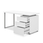 Metal Desk with 3 Drawers – White Metal Desk with 3 Drawers – White