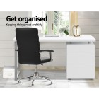 Metal Desk with 3 Drawers – White Metal Desk with 3 Drawers – White