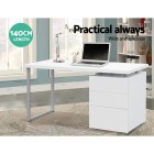 Metal Desk with 3 Drawers – White Metal Desk with 3 Drawers – White