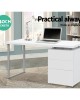 Metal Desk with 3 Drawers – White