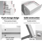 Metal Desk with 3 Drawers – White Metal Desk with 3 Drawers – White
