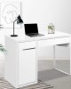 Metal Desk With Storage Cabinets – White