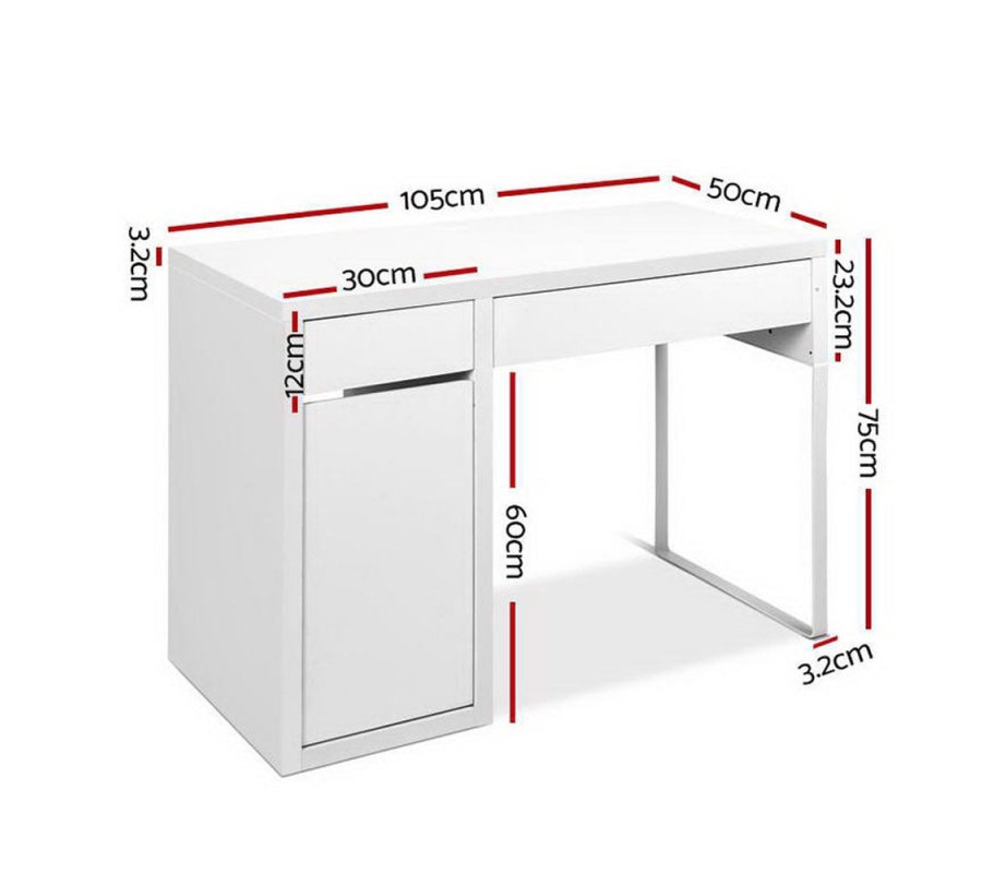Metal Desk With Storage Cabinets – White Metal Desk With Storage Cabinets – White
