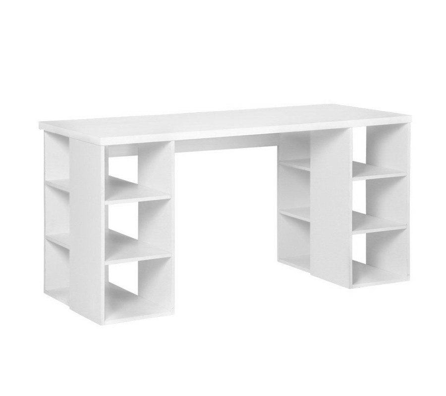 3 Level Desk with Storage & Bookshelf – White 3 Level Desk with Storage & Bookshelf – White