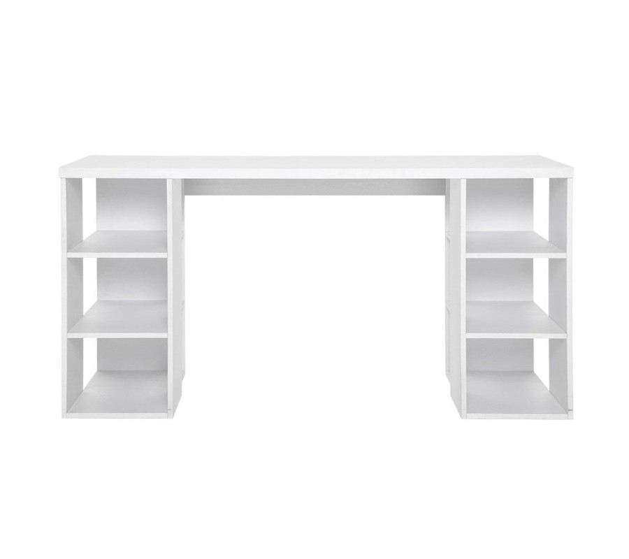 3 Level Desk with Storage & Bookshelf – White 3 Level Desk with Storage & Bookshelf – White
