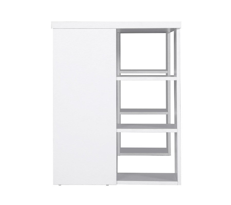 3 Level Desk with Storage & Bookshelf – White 3 Level Desk with Storage & Bookshelf – White