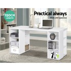 3 Level Desk with Storage & Bookshelf – White 3 Level Desk with Storage & Bookshelf – White