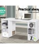 3 Level Desk with Storage & Bookshelf – White