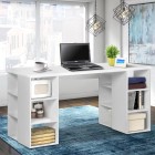 3 Level Desk with Storage & Bookshelf – White 3 Level Desk with Storage & Bookshelf – White