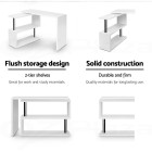 Rotary Corner Desk with Bookshelf – White Rotary Corner Desk with Bookshelf – White