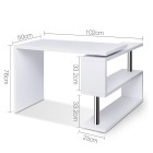 Rotary Corner Desk with Bookshelf – White Rotary Corner Desk with Bookshelf – White