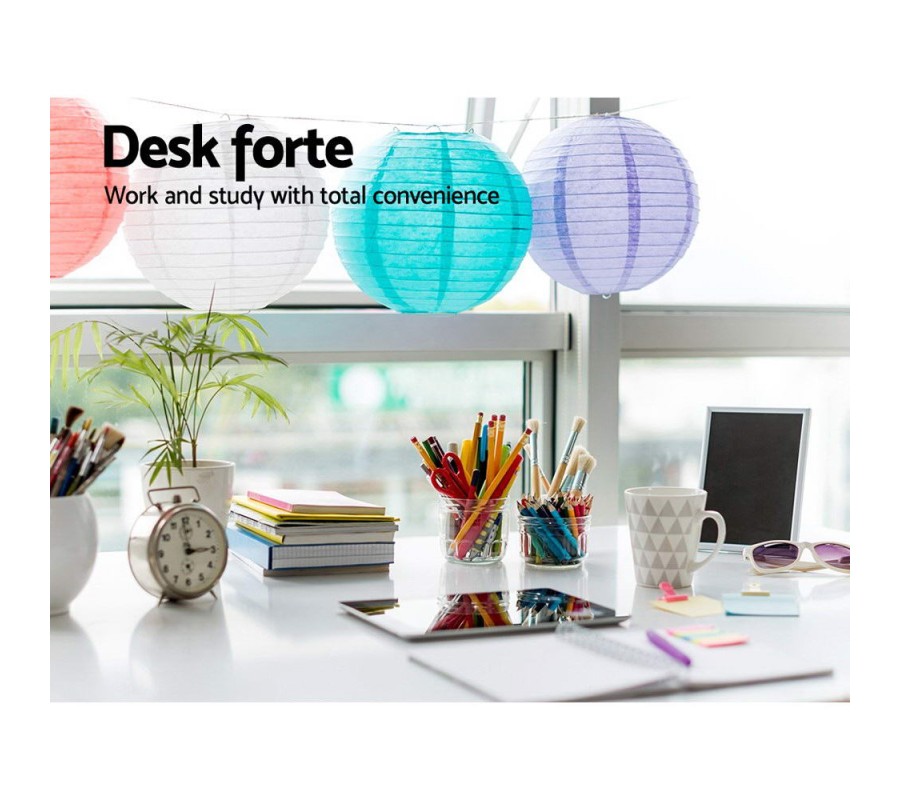 Foldable Desk with Bookshelf – White Foldable Desk with Bookshelf – White
