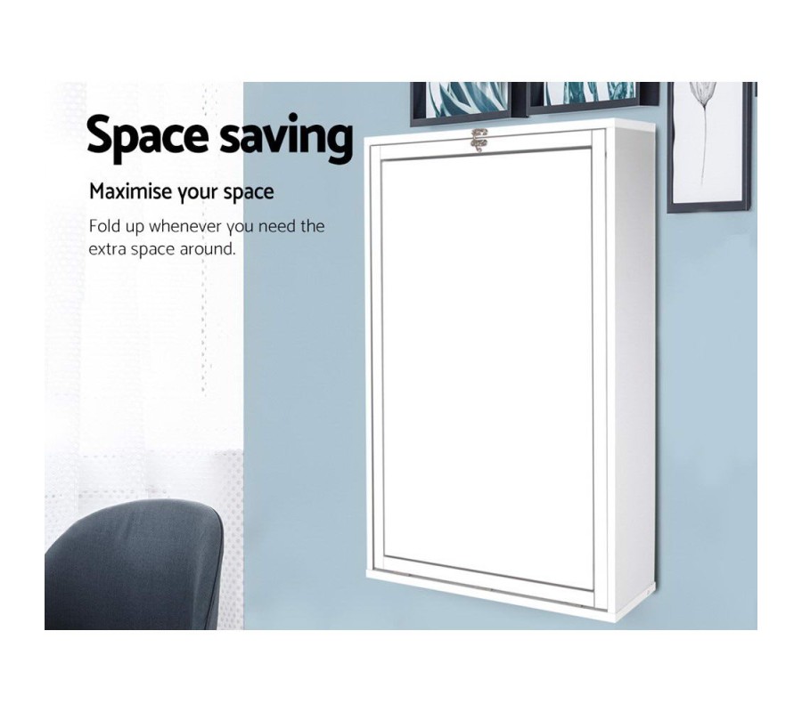 Foldable Desk with Bookshelf – White Foldable Desk with Bookshelf – White