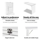 Foldable Desk with Bookshelf – White Foldable Desk with Bookshelf – White