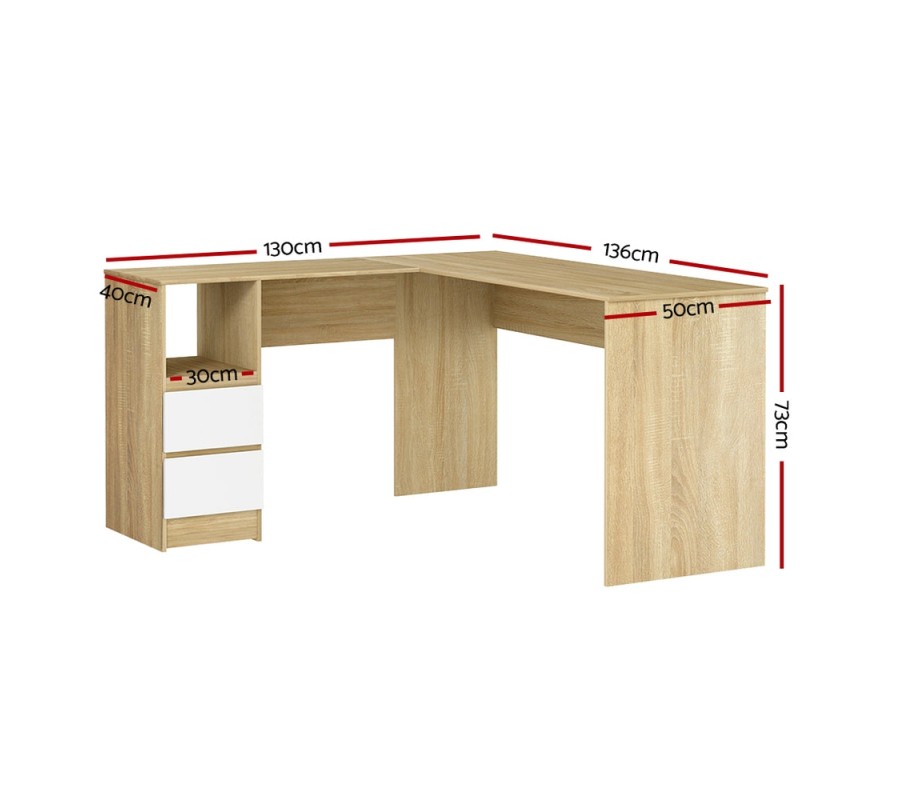 Corner Computer Desk Office Study Desks Table Drawers L-Shape Workstation Corner Computer Desk Office Study Desks Table Drawers L-Shape Workstation