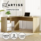Corner Computer Desk Office Study Desks Table Drawers L-Shape Workstation Corner Computer Desk Office Study Desks Table Drawers L-Shape Workstation