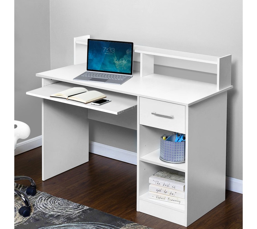 Office Computer Desk with Storage – White Office Computer Desk with Storage – White
