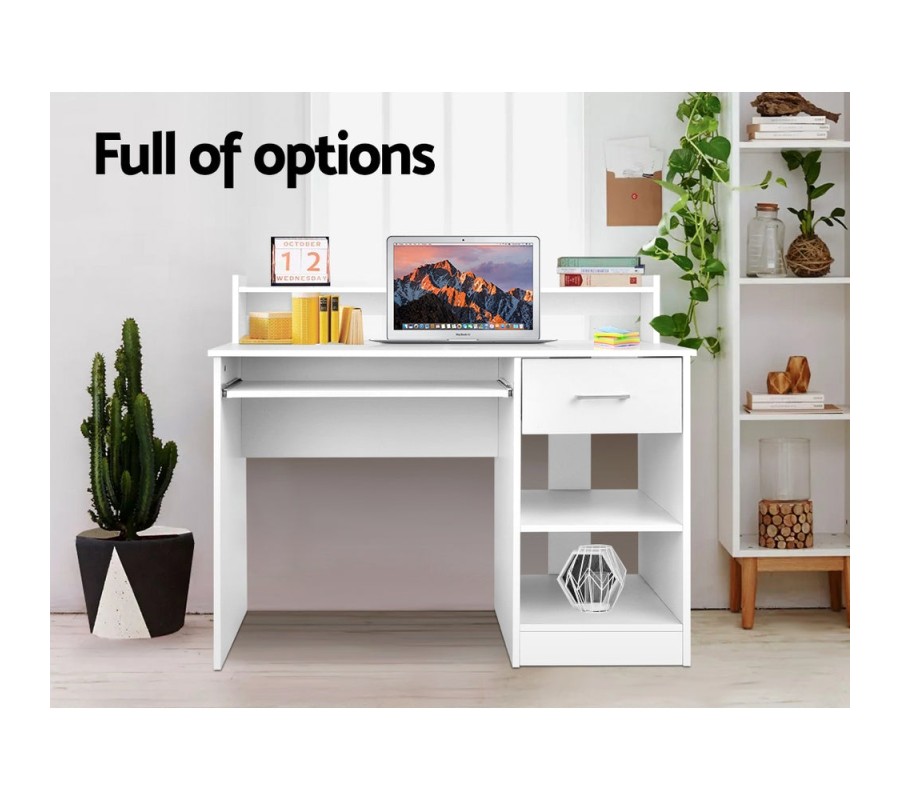 Office Computer Desk with Storage – White Office Computer Desk with Storage – White