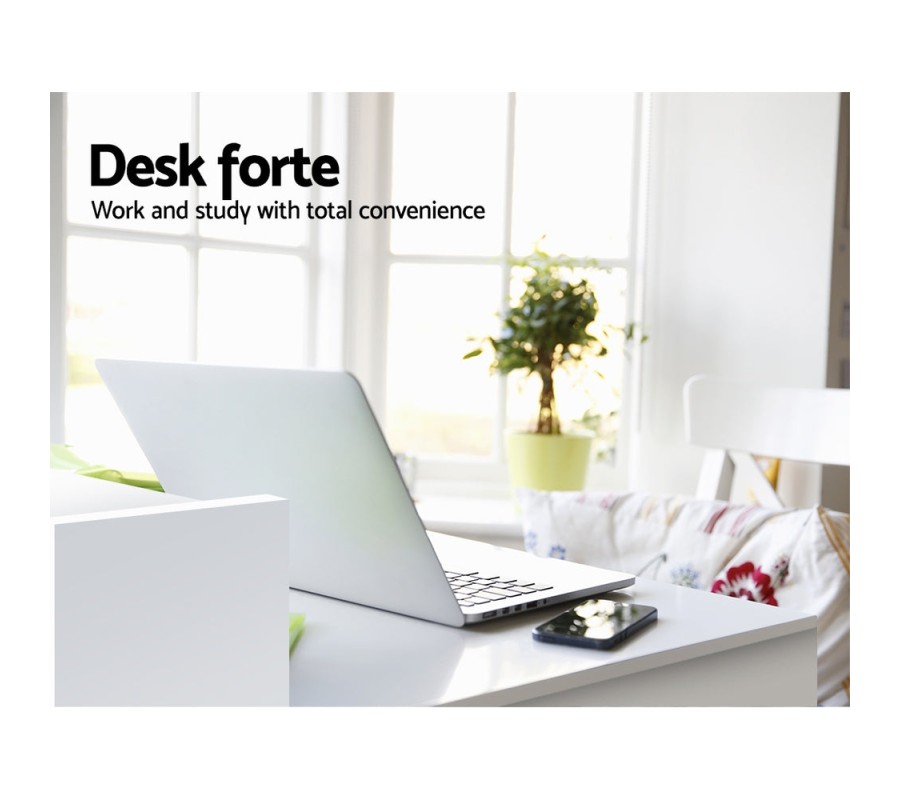 Office Computer Desk with Storage – White Office Computer Desk with Storage – White