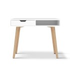 Wood Computer Desk with Drawers – White Wood Computer Desk with Drawers – White