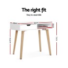 Wood Computer Desk with Drawers – White Wood Computer Desk with Drawers – White