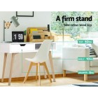 Wood Computer Desk with Drawers – White Wood Computer Desk with Drawers – White
