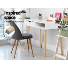 Wood Computer Desk with Drawers – White Wood Computer Desk with Drawers – White