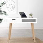 Wood Computer Desk with Drawers – White Wood Computer Desk with Drawers – White