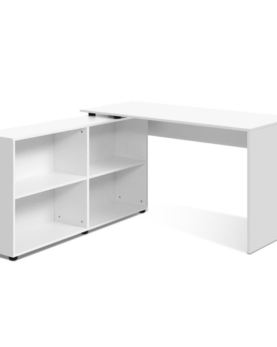 Office Computer Desk Corner Study Table Workstation Bookcase Storage