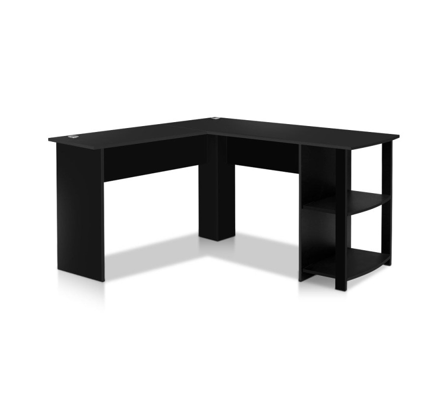 Office Computer Desk Corner Student Study Table Workstation L-Shape Black Office Computer Desk Corner Student Study Table Workstation L-Shape Black
