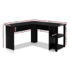 Office Computer Desk Corner Student Study Table Workstation L-Shape Black Office Computer Desk Corner Student Study Table Workstation L-Shape Black