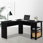 Office Computer Desk Corner Student Study Table Workstation L-Shape Black Office Computer Desk Corner Student Study Table Workstation L-Shape Black