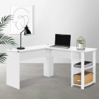 Office Computer Desk Corner Student Study Table Workstation L-Shape Shelf White Office Computer Desk Corner Student Study Table Workstation L-Shape Shelf White
