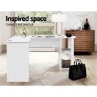 Office Computer Desk Corner Student Study Table Workstation L-Shape Shelf White Office Computer Desk Corner Student Study Table Workstation L-Shape Shelf White
