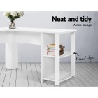 Office Computer Desk Corner Student Study Table Workstation L-Shape Shelf White Office Computer Desk Corner Student Study Table Workstation L-Shape Shelf White