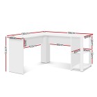 Office Computer Desk Corner Student Study Table Workstation L-Shape Shelf White Office Computer Desk Corner Student Study Table Workstation L-Shape Shelf White