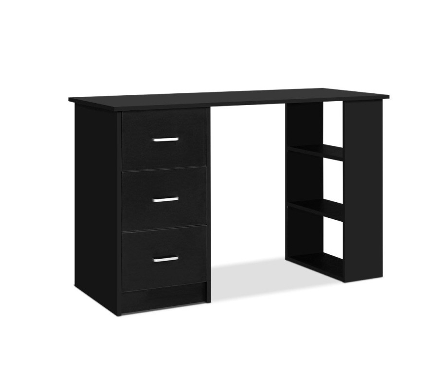 Office Computer Desk Student Study Table Workstation 3 Drawers 120cm Black Office Computer Desk Student Study Table Workstation 3 Drawers 120cm Black