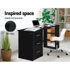 Office Computer Desk Student Study Table Workstation 3 Drawers 120cm Black Office Computer Desk Student Study Table Workstation 3 Drawers 120cm Black
