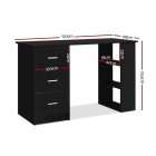 Office Computer Desk Student Study Table Workstation 3 Drawers 120cm Black Office Computer Desk Student Study Table Workstation 3 Drawers 120cm Black