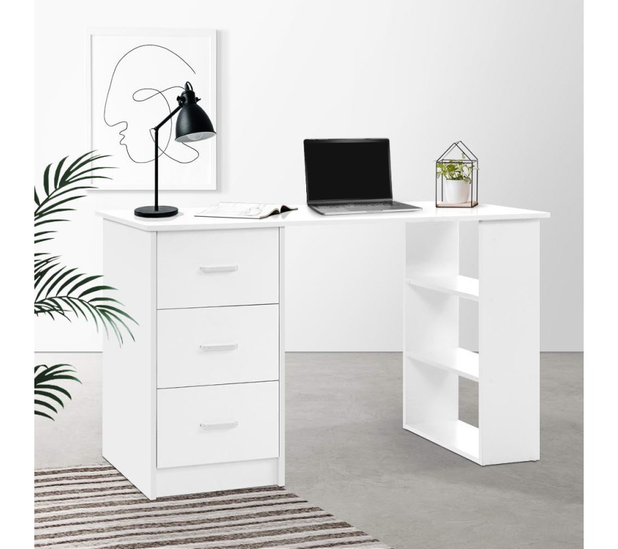 Office Computer Desk Student Study Table Workstation 3 Drawers Shelf 120cm Office Computer Desk Student Study Table Workstation 3 Drawers Shelf 120cm