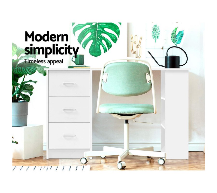 Office Computer Desk Student Study Table Workstation 3 Drawers Shelf 120cm Office Computer Desk Student Study Table Workstation 3 Drawers Shelf 120cm