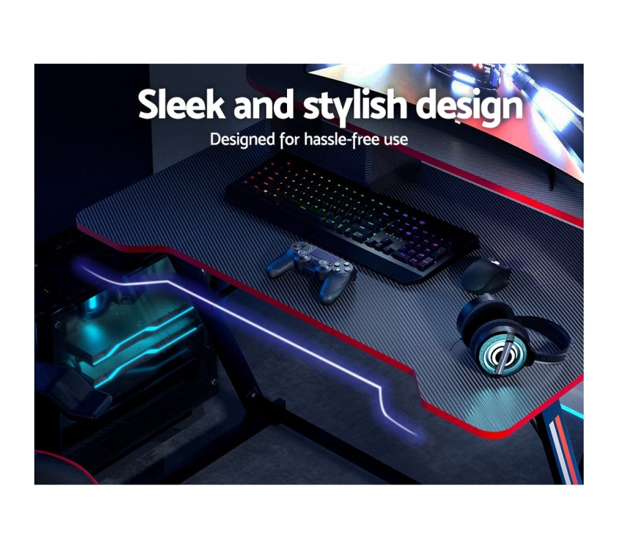 Gaming Desk Computer Desks Table 2-Tiers Storage Study Home Ofiice 100CM Gaming Desk Computer Desks Table 2-Tiers Storage Study Home Ofiice 100CM
